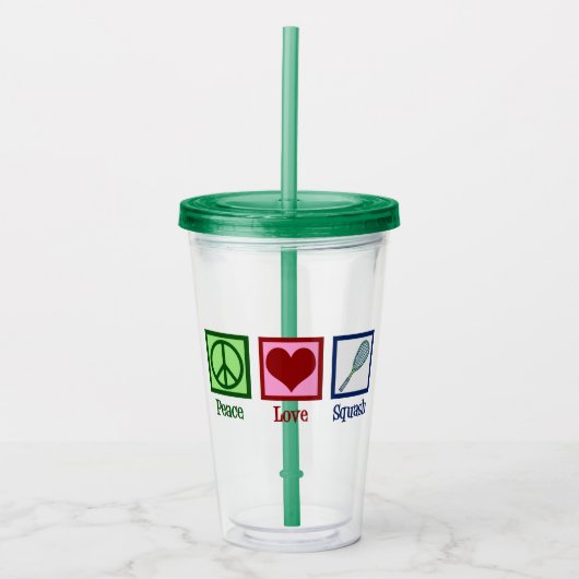 Verre En Acrylique Peace Love squash Racquet Sports (Devant)