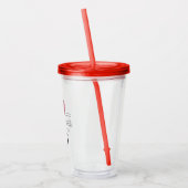 Verre En Acrylique PEANUTS | Motif rouge et noir | Ajouter Votre Nom (Gauche)