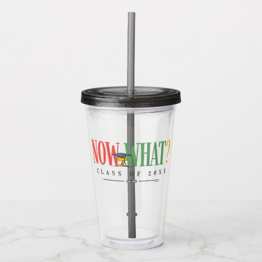 Verre En Acrylique Peanuts Woodstock Now What Graduation Funny Quote (Devant)