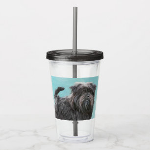 Verre En Acrylique Peinture Affenpinscher - Joli art original chien
