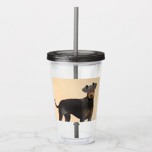 Verre En Acrylique Peinture de Manchester Terrier Art Animalier Origi