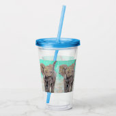 Verre En Acrylique Peinture d'éléphant bébé (Dos)