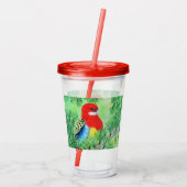 Verre En Acrylique Peinture d'oiseaux Rosella (Dos)