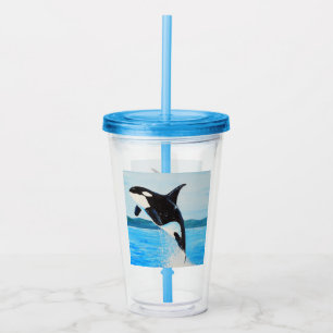 Verre En Acrylique Peinture Orca
