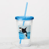 Verre En Acrylique Peinture Orca (Dos)