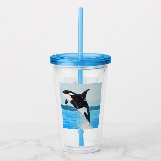 Verre En Acrylique Peinture Orca (Devant)