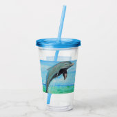 Verre En Acrylique Peinture sur dauphin (Dos)