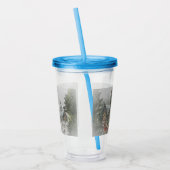 Verre En Acrylique Père Noël ancienne avec enfants devant une église (Gauche)