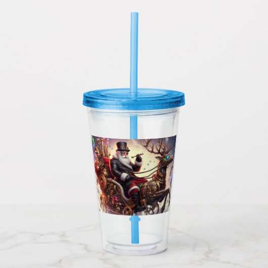 Verre En Acrylique Père Noël/Reindeer steampunk Noël/hiver (Devant)