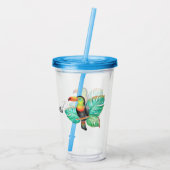 Verre En Acrylique Perroquet tropical Toucan Personnalisé (Dos)