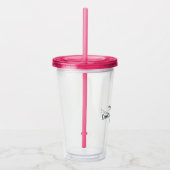 Verre En Acrylique Personnalisé 16 oz, rose Fuchsia (Droite)