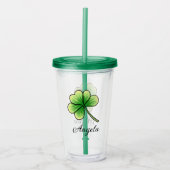 Verre En Acrylique Personnalisé Nom Lucky Clover St. Patrick's Day (Devant)
