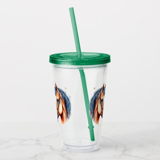 Verre En Acrylique Personnaliser la tête de cheval (Gauche)