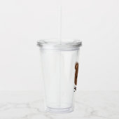 Verre En Acrylique Petit ours Brown mignon avec nom personnalisé (Droite)