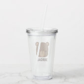 Verre En Acrylique Petit ours Brown mignon avec nom personnalisé (Dos)