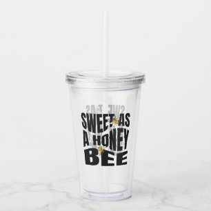 Verre En Acrylique Petite Abeille en Route Fête Prénatale Bébé Jaune