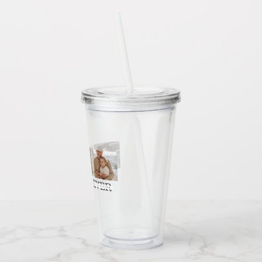 Verre En Acrylique Photo Collage moderne & Gris Meilleur Papa Jamais  (Gauche)