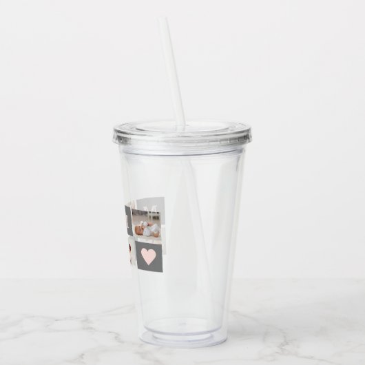 Verre En Acrylique Photo de collection moderne Best Mom Pink & Grey C (Gauche)