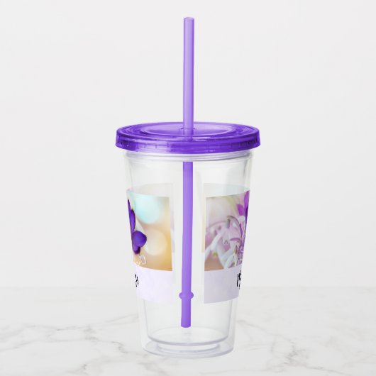 Verre En Acrylique Photo d'un joli Crocus de printemps violet (Droite)