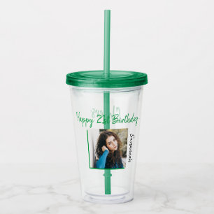 Verre En Acrylique Photo personnalisée 21e Joyeux Modèle de fête d