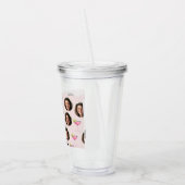 Verre En Acrylique Photo personnalisée Visage et cocktail | Rose pers (Gauche)
