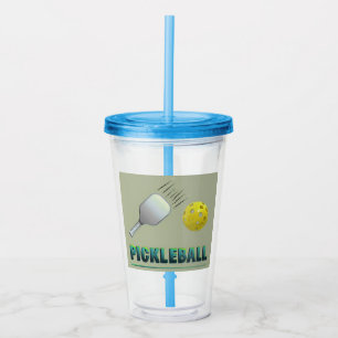 Verre En Acrylique Pickleball Player - Cool Paddle Art