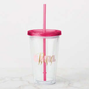 Verre En Acrylique Pink Girl Gold Boss