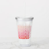 Verre En Acrylique Pink moderne girly rétro 60's simple demoiselle (Devant)