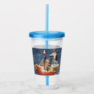 Verre En Acrylique Pirate du chat-i-bian - Cat Acrylique Tumbler