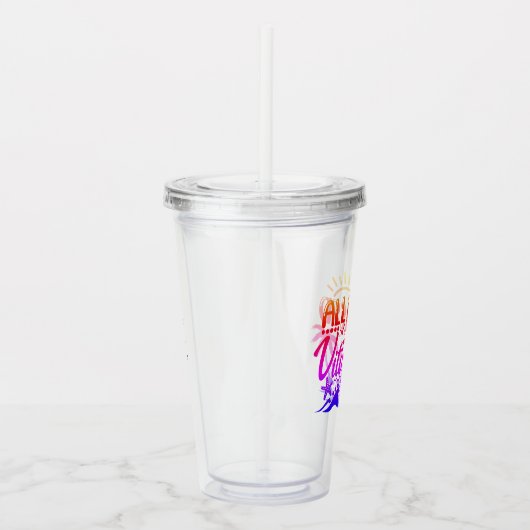 Verre En Acrylique Plage colorée à thème (Droite)