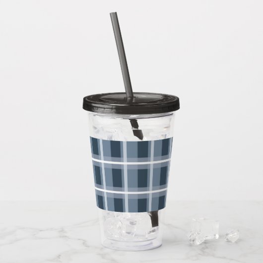 Verre En Acrylique Plaid bleu (Devant glace)