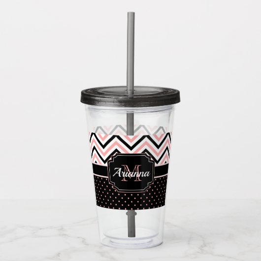 Verre En Acrylique Points et Chevron (Devant)