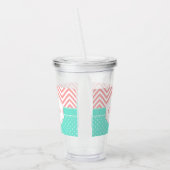 Verre En Acrylique Points mignons et Chevron (Gauche)