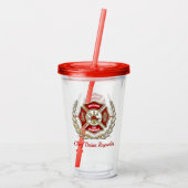 Verre En Acrylique Pompier personnalisé de la Croix de Malte (Dos)