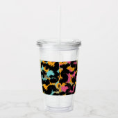 Verre En Acrylique Poster de animal Faux Foil Monogrammé rose Nom Acr (Droite)