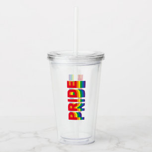 Verre En Acrylique Pride lgbt lgbtq queer gay couleurs arc-en-ciel cl
