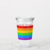 Verre En Acrylique Pride Sipper : Drapeau Arc-en-ciel (Devant)