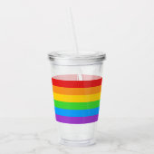 Verre En Acrylique Pride Sipper : Drapeau Arc-en-ciel (Gauche)