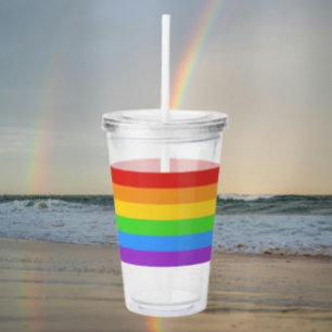 Verre En Acrylique Pride Sipper : Drapeau Arc-en-ciel