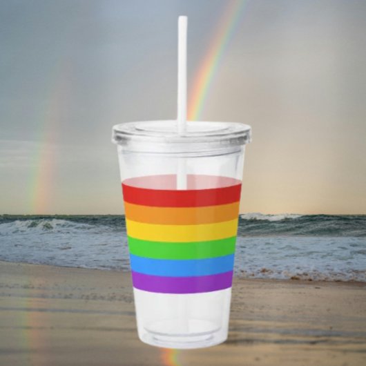 Verre En Acrylique Pride Sipper : Drapeau Arc-en-ciel
