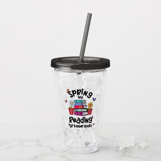 Verre En Acrylique Printemps En Lecture TR Kohler Livres (Dos glace)