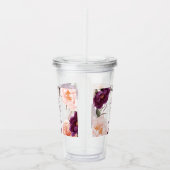 Verre En Acrylique professeur mignon rose floral élégant (Droite)