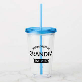 Verre En Acrylique Promu Grand-Père Estimé 2027 Nouveau Papa II