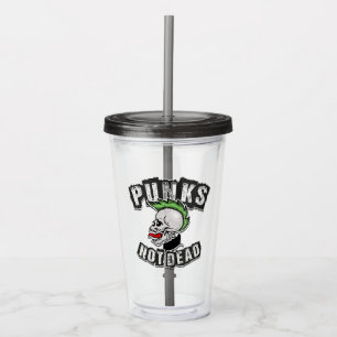 Verre En Acrylique Punks pas mort crâne Mohawk Punk Rock Rocker