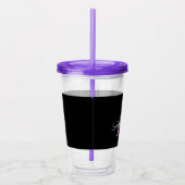 Verre En Acrylique Purple Black Script Girl Nom du monogramme (Droite)