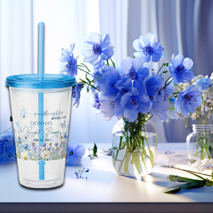 Verre En Acrylique Quelque chose de bleu avant 'Oui, je le veux' Flor