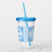 Verre En Acrylique Quinceañera Ice Blue Silver Winter Snowflake (Gauche)