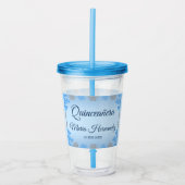 Verre En Acrylique Quinceañera Ice Blue Silver Winter Snowflake (Devant)