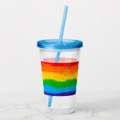 Verre En Acrylique Rainbow Pride Tumbler acrylique - LGBT Gay Lesbian (Dos)