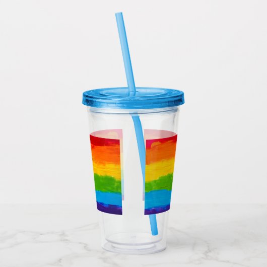 Verre En Acrylique Rainbow Pride Tumbler acrylique - LGBT Gay Lesbian (Gauche)